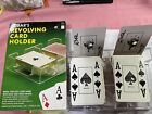 Playing Card Swivel Tray 3 Deck Size in Original Box With 2 Casino Decks vintage