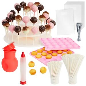 Cake Pop Maker Kit with Molds, Decorating Tools and 3-Tiered Stand (404 Pcs)