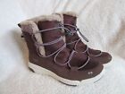RYKA Aubonne Faux Fur Ankle Lace Up Winter Boots Maroon Size 7W Missing Insoles