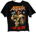 Anthrax t shirt I Am The Law Metal Black Graphic Double Sided Size Medium