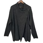 Tahari Merino Wool Cardigan Sweater Women Size 3X Black Long Sleeve