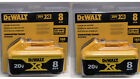 2 PACKS Dewalt DCB208  20V Max XR 8.0Ah Lithium Ion Batteries Li-ion 8amp