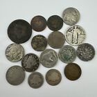 U.S Type Coin Lot Large Cent, Indian, Buffalo, V Nickel, Two Cent, Silver Coins