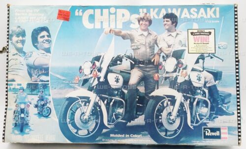 CHiPs Kawasaki Motorcycle Model Kit Molded in Color Revell 1980 No 7800 USED