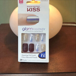 Medium Kiss Glam Fantasy Glue-On Manicure Nails 79879 ZO406