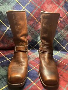 Durango Mens Brown Leather Harness Boots Western Biker Cowboy Size 8EE & 9EE
