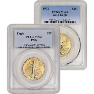 American Gold Eagle 1/2 oz $25 - PCGS MS69 Random Date and Label