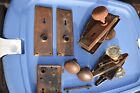 Antique Door Knob Mortise Lock Sets With Back Plates, lot.