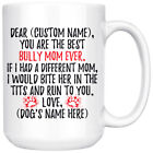 Personalized American Bully Mom Mug, Bully Dog Women Gifts, Bully Dog Mommy Mug