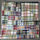 Pottery Barn Kids Quilt Madras Full Queen Plaid Patchwork Blue Green Red