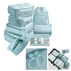 8 Pieces Luggage Suitcase Storage Bags Organizer Set Packing Travel Clothes Blue