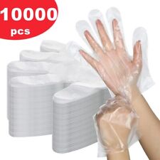 10000pc Poly Gloves HDPE Clear Plastic Disposable Work PE Latex Vinyl Free Large