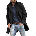 Men's Woolen Trench Coat French Business Overcoat Winter Warm Long Top Jacket