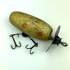 Vintage Helin Tackle FISHCAKE Fishing Lure Gold w/ Red Spots
