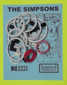 1990 Data East The Simpsons Pinball Machine Rubber Ring Kit
