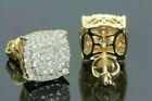 Men's Ladies 10K Yellow Gold Finish 2Ct Lab Created Diamond Stud Earrings