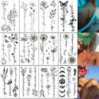 Flower Words Temporary Tattoos for Women Girls - Long Last Waterproof Realistic