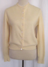 Vintage DALTON 1950s 100% Virgin Cashmere Beige Cardigan Sweater Size M