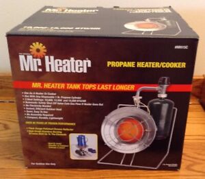 NIB  MR. HEATER 15,000 BTU Radiant Tank Top Cooker/Propane Heater F242300