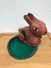 Easter Rabbit Bunny Candy Container Basket Vintage Paper Mache Pulp Handmade