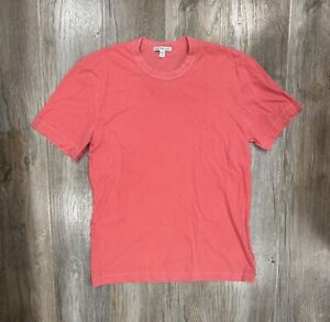 James Perse Men's Flamingo Pink Pigment Wash Short Sleeve Crewneck T-Shirt