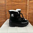 Sorel Womens Suede Faux Fur Tivoli IV Waterproof Winter Boots Black Size 7.5
