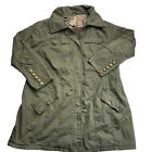 Dana Buchman Dark Military Khaki Green Zip & Snap Jacket Ruched Sleeves Size 2X
