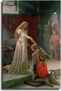 Tristan and Isolde by Edmund Blair Leighton Canvas Art Poster and Wall Art