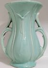 Nelson McCoy Vase Double Handled Knot Tie Green Pottery Vintage 1940s