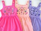Boutique Embroidered Girls Sundress Cotton Knit Beach Vacation Travel 4 & 5 NEW
