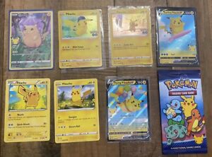 7x Pikachu Card LOT - Pokemon TCG - Pikachu Celebrations V - Ultra Rare