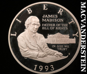 1993-S James Madison Commemorative Silver Half Dollar - Gem Proof Lustrous #V767