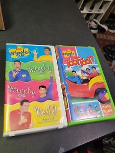 The Wiggles VHS Lot of 2 Wiggly Wiggly World Toot Toot! Kids Musical