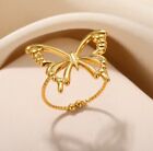 Fashion Gold Color  Stainless Steel Ring Butterfly for Women Wedding Ring Woman