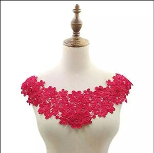 Flower Applique Lace Collar Trim Embroidered Neckline Sewing Decord