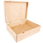 XL Large Wooden Storage Box with Hinged Lid | 15.8x11.8x5.5 inches (+-0.5) | Pla