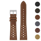 DASSARI Distressed Perforated Leather Racing Watch Band - Quick Release Strap
