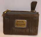 Fossil Long Live Vintage 1954 Coin Purse Wallet Cherry Brown Leather