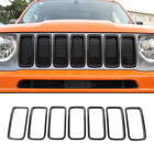 Carbon Fiber Front Grille Inserts Ring Decor Cover For Jeep Renegade 2019+ 7pcs (For: Jeepster)