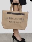 Marc Jacobs Women's Woven Jute Natural Burlap Tote Bag Tan Medium