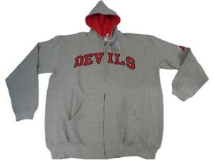 New Jersey Devils Mens Sizes XL-2XL-3XL-4XL-Tall Gray Full Zip Hoodie Jacket