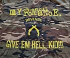 Rare My Chemical Romance Revenge Give ‘Em Hell, Kid!!! Camo T-Shirt, Green, Med.