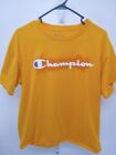 Champion T-Shirt Mens Large L Yellow Pullover Shirt Logo Bright Vibrant Tee