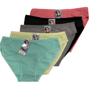 LOT ! 5 Women Bikini Panties Brief Floral Cotton Underwear Size M L XL #F131