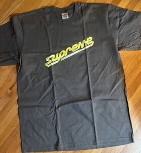 Supreme Banner Tee Heather Grey FW23 Size Large NEW