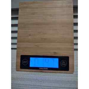 Salter Digital Electronic 11lb 5kg Kitchen Scale Slim Bamboo Platform #1052BM