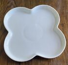 Crate & Barrel White Clover Shaped Ceramic Serving Tray Plate