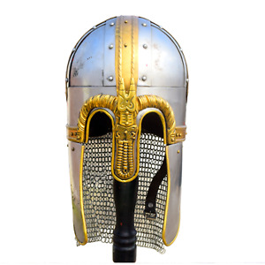 Medieval Viking Helmet with Chainmail Warrior Armor Knight 18 GA-ICA-HLMT-003
