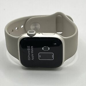 Apple Watch Series 8 45mm Starlight Case w/ Starlight Sport Band (GPS) Warranty!
