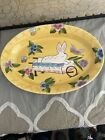 Bunny In A Cariage 16” SERVING PLATTER - GATES WARE BY LAURIE GATES